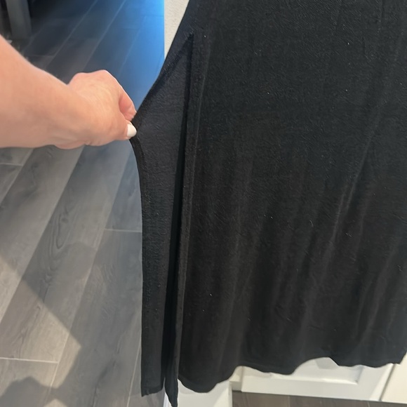 Bebe Black Tank Maxi Slit Dress Rainbow Rhinestone Logo Bodycon Y2K 90’s Size M - Picture 9 of 16